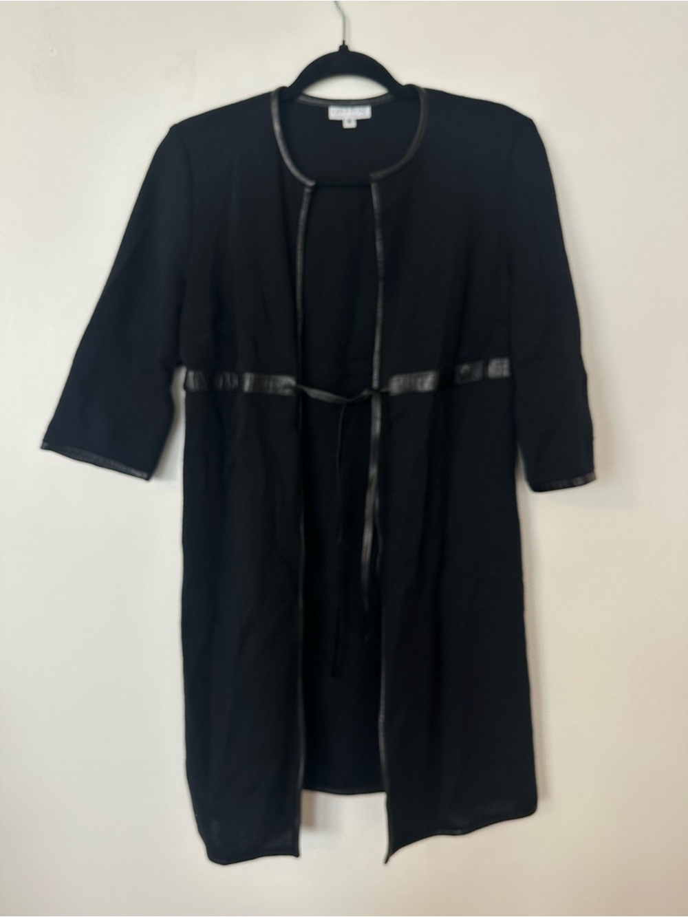 A Pea in the Pod 100% Wool Long Maternity Cardigan Leather Trim S
